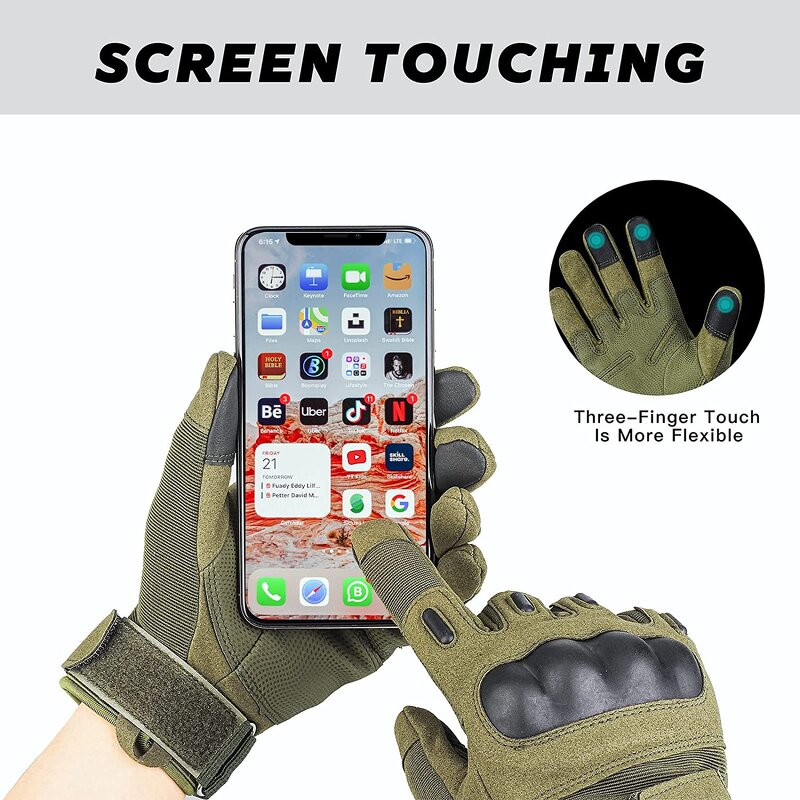 Touchscreen Tactical Gloves Supplier - Army Green Winter Full Finger Fleece Gloves