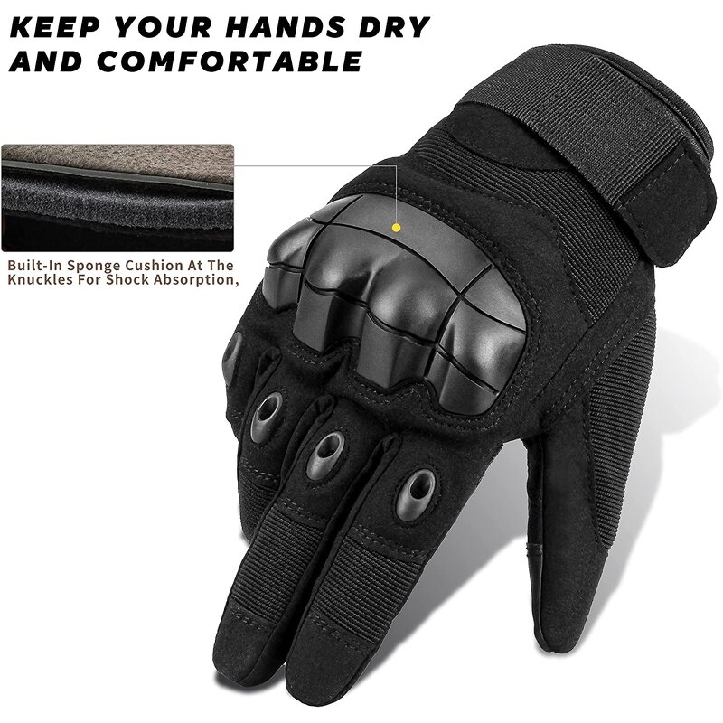 Combat Tactical Gloves Factory - Black Men Hard Knuckle Training Cycling Gloves
