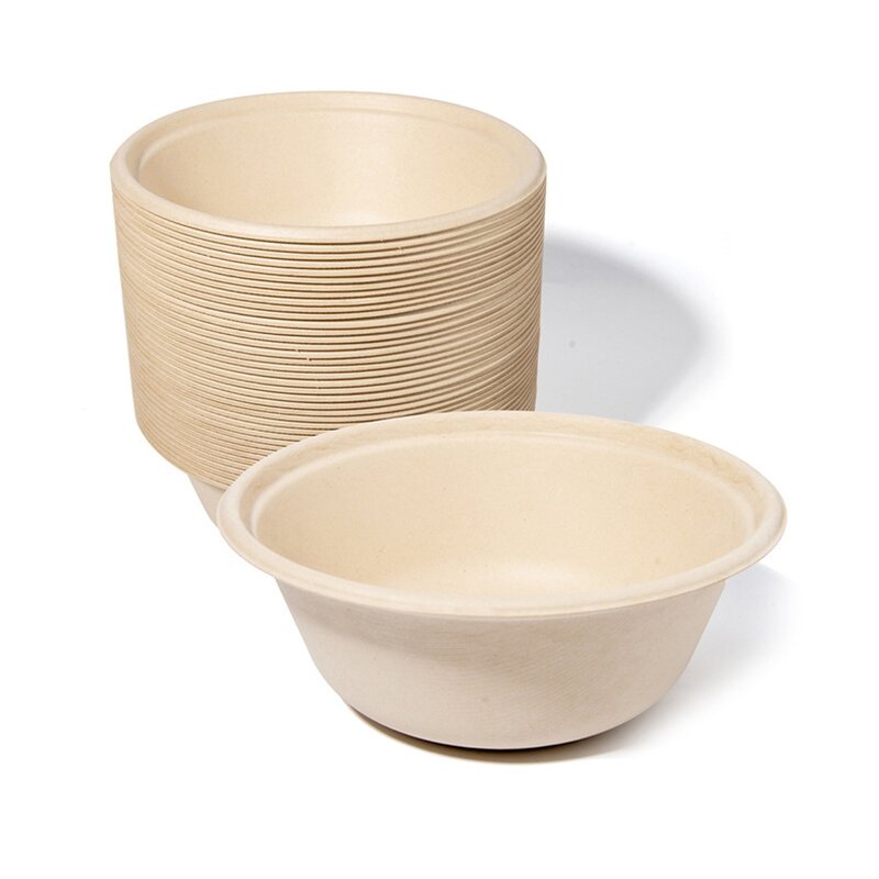 Biodegradable Paper Bowl Manufacturer - Wins Flying Bagasse Oval Salad Hot Soup Dessert Takeout Kraft Paper Bowl