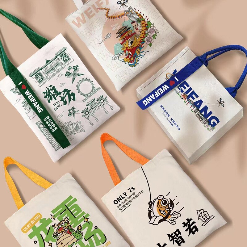 Woman Tote Handbag Factory - Wins Flying Luxury Fashion Tote Cotton Canvas Bag with Pockets