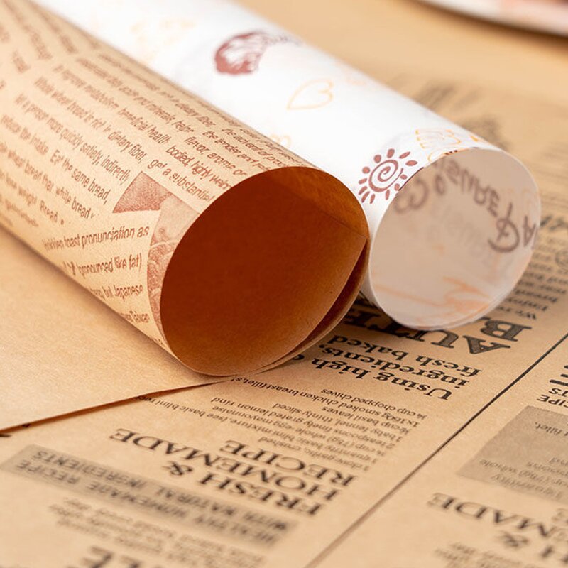 Fast Food Tray Liners Factory - Custom Printing Oil Resistant Kraft Paper for Fast Food Wrapping