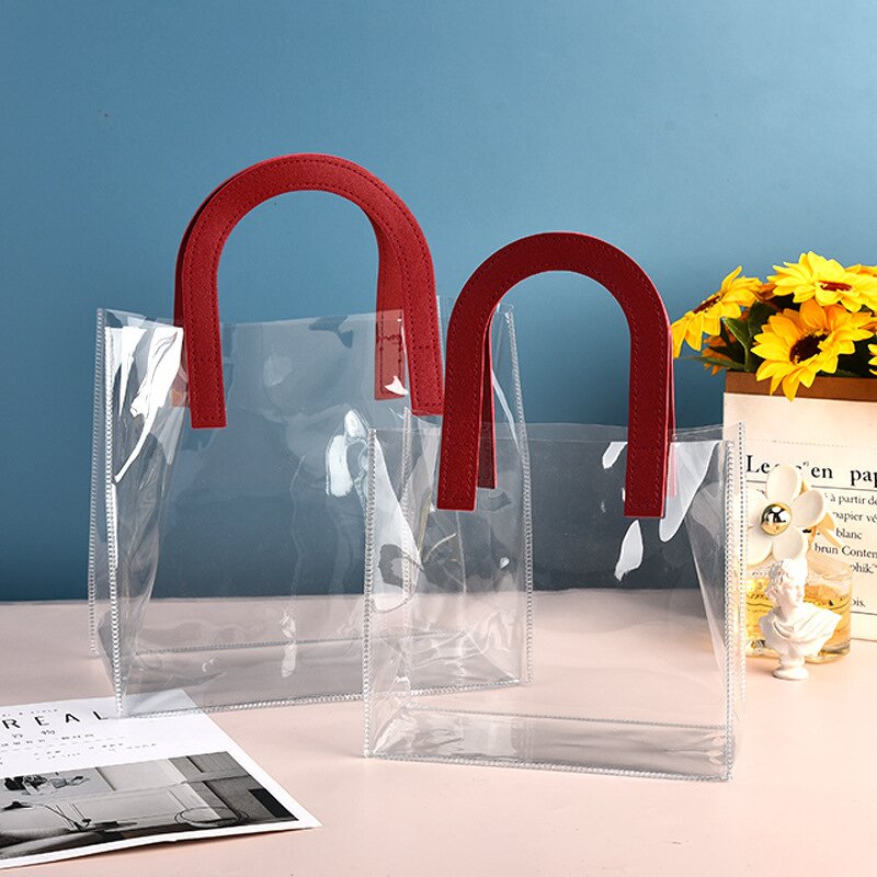 Clear Shopping Bag Factory - Custom Logo Wholesale Waterproof Fashion Transparent Pvc Tote With Handles