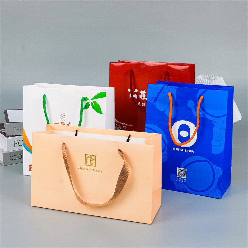 Christmas Paper Bag Manufacturer - Hot Stamping Boutique Mini Clothes Party Pink White Luxury Gift