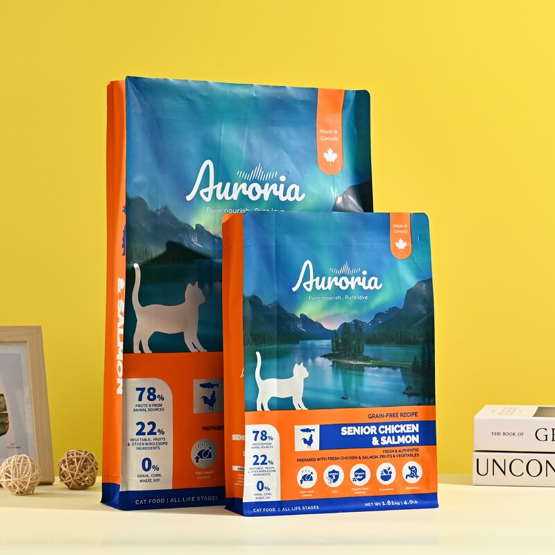 Custom Stand up Pouch Supplier - Wins Flying Pet Cat Food Bag Square Bottom Eight-side Seal Packaging
