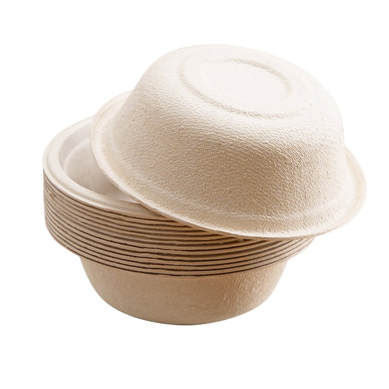 Take Away Container Supplier - Wins Flying Free Sample 400ml~1500ml Disposable Kraft Paper Round Bowl for Food