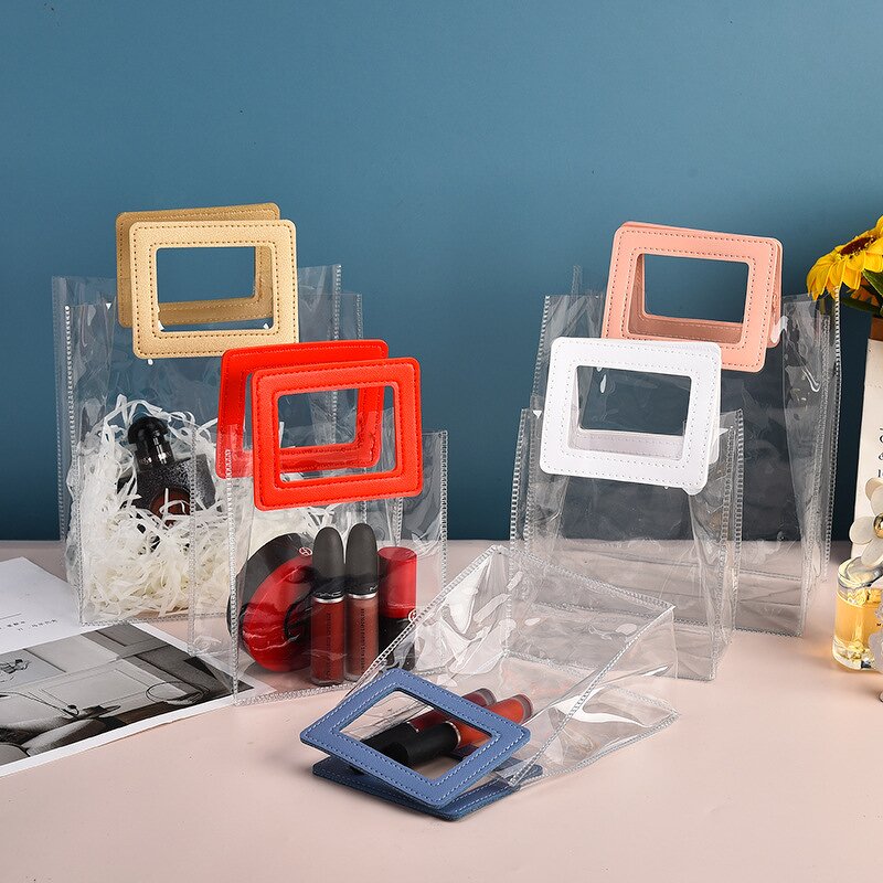 Clear PVC Tote Bag Supplier - Custom Printed Mini Moq Transparent Pvc Eva Tpu Shopping Bag