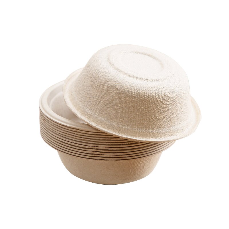 Biodegradable Paper Bowl Manufacturer - Wins Flying Bagasse Oval Salad Hot Soup Dessert Takeout Kraft Paper Bowl