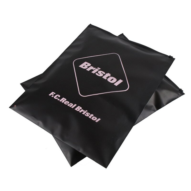 Slider Zipper Bags Supplier - Custom Printed Logo Clothing Underwear T-shirt Packaging CPE Black Plastic