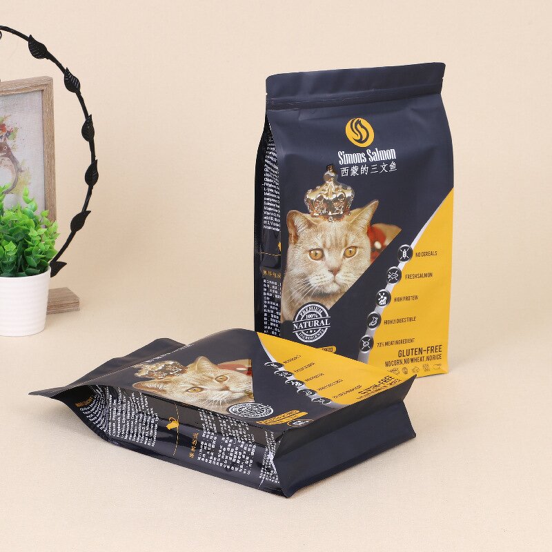 Custom Stand up Pouch Supplier - Wins Flying Pet Cat Food Bag Square Bottom Eight-side Seal Packaging