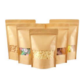 Stand up Zipper Bag Supplier - Wins Flying Brown Kraft Paper Resealable Ziplock Heat Sealable Food Storage