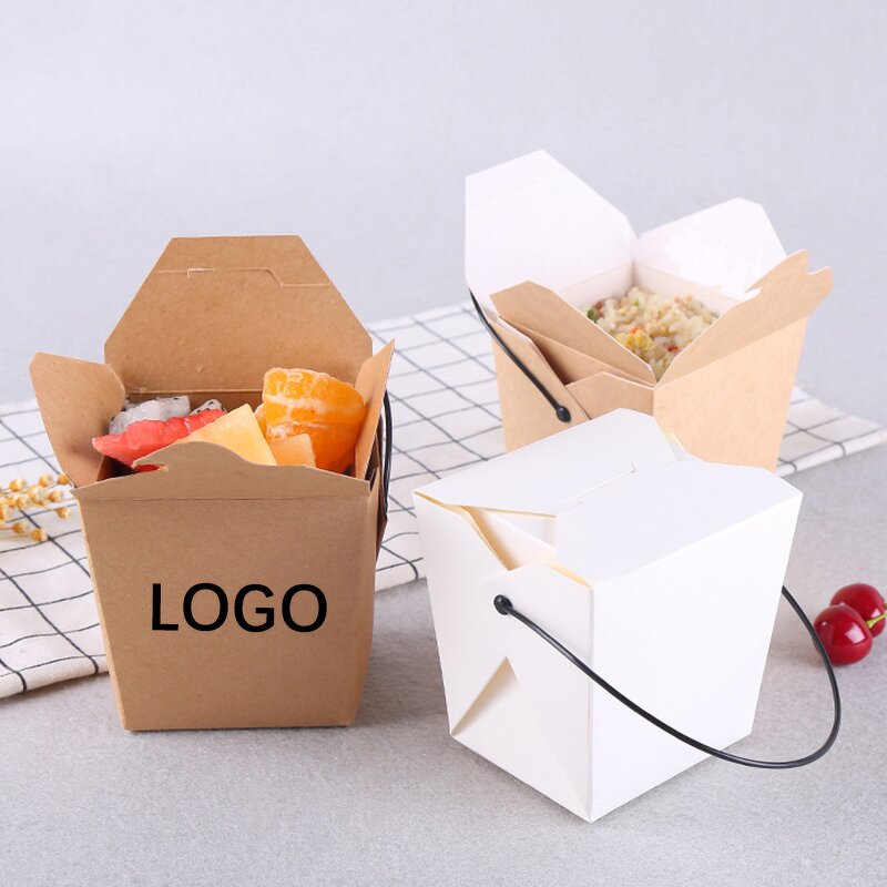 Clamshell Food Box Supplier - Customized Kraft Paper Foodgrade Fast Food Burger Fry Chicken