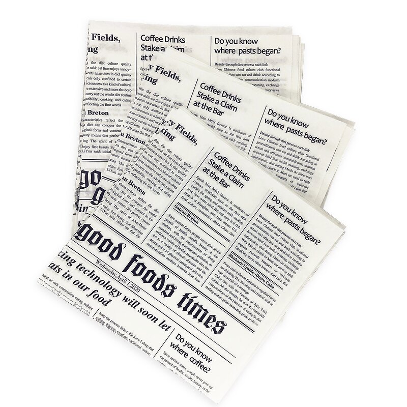 Fast Food Tray Liners Factory - Custom Printing Oil Resistant Kraft Paper for Fast Food Wrapping