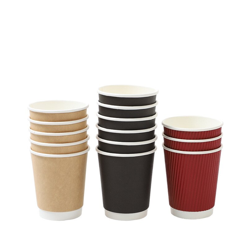 Custom Paper Cup Manufacturer - Wins Flying Hot Paper Cup Disposable Ripple Wall Coffee Cup