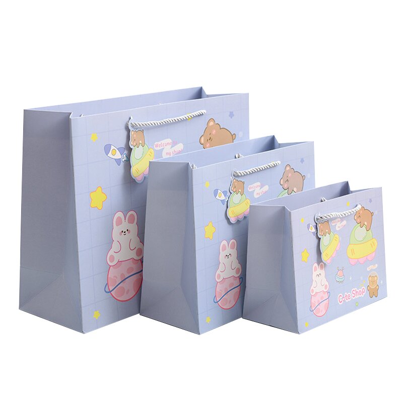 Paper Gift Bag Manufacturer - Wins Flying Multiple Color Printed Flat Handle Big for Gift Shopping