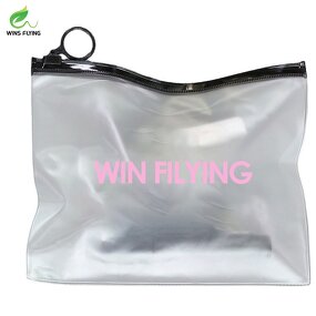 Makeup Bag Factory - Wins Flying Zip Lock Custom Printed Logo Clear PVC Plastic Cosmetic Bag