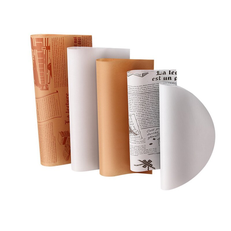 Hamburger Packaging Paper Factory - Wins Flying Custom Logo Grease Proof Tissue Deli Shawarma Wax Paper