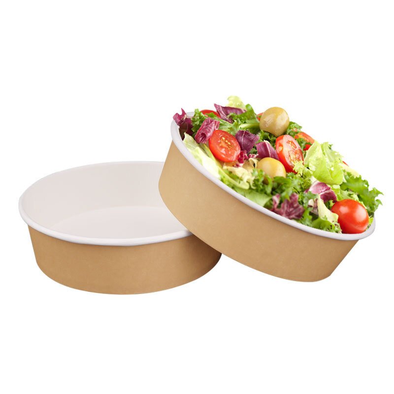 Eco Friendly Paper Bowl Factory - Wins Flying Biodegradable Paper Salad Bowl With Lid Takeaway Kraft Bowl