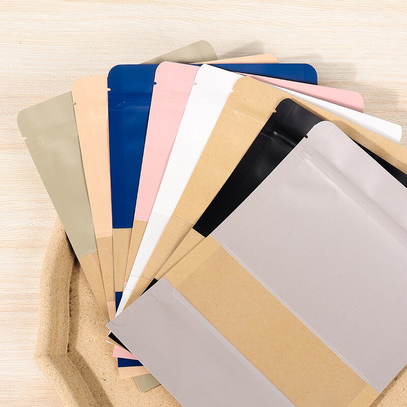 Stand up Zipper Bag Supplier - Wins Flying Brown Kraft Paper Resealable Ziplock Heat Sealable Food Storage