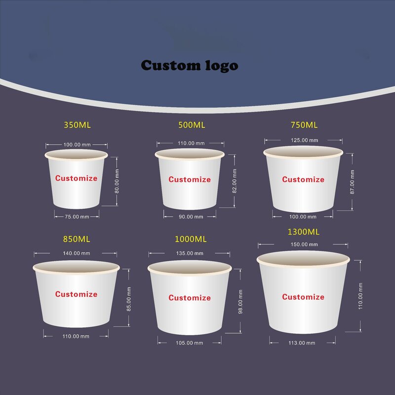 Printed Paper Bowl Supplier - Wins Flying Custom Printed Disposable White Brown Kraft Paper Salad Bowl