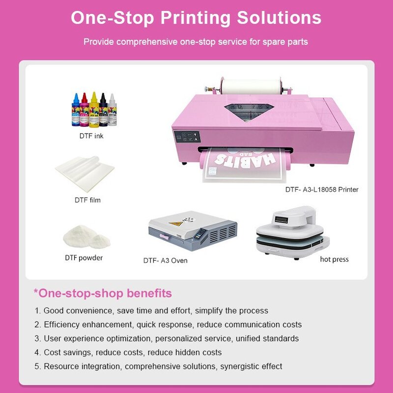 DTF Printer Factory - A3 Roll Small DIY White Ink Pattern Hot Stamping