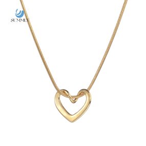 Hollow Heart Necklace Factory - Gold Plated Snake Chain Vintage Stainless Steel