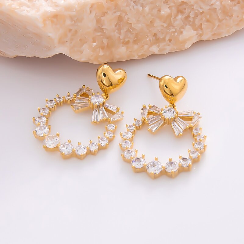 Geometric Earrings Factory - Diamond Zircon Irregular 925 Silver Needle