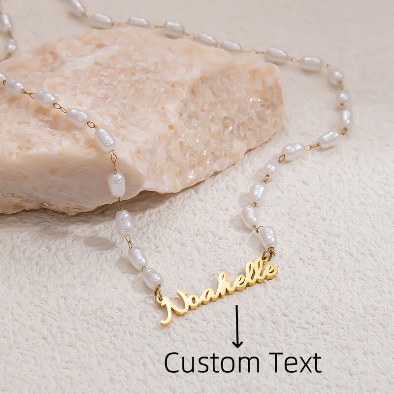 Name Necklace Manufacturer - Personalized Custom English Letter Pearl Chain