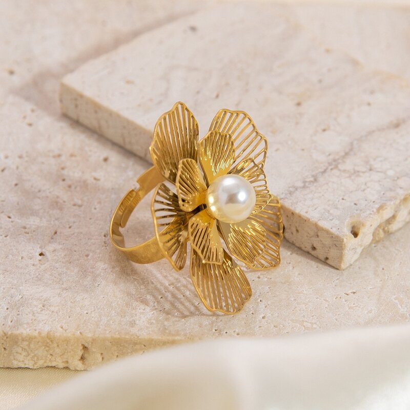 Pearl Flower Jewelry Set Manufacturer - Vintage Wholesale Luxury 18K Gold Plated