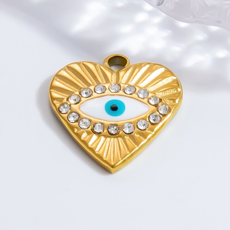Devil's Eye Pendant Factory - DIY Love Zircon Stone 18K Gold Plated Stainless