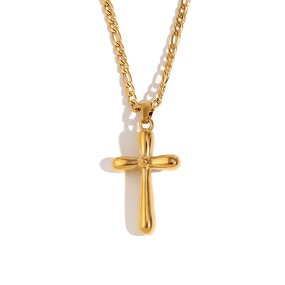 Cross Pendant Necklace Supplier - Wholesale Custom Minimalist Gold Plated