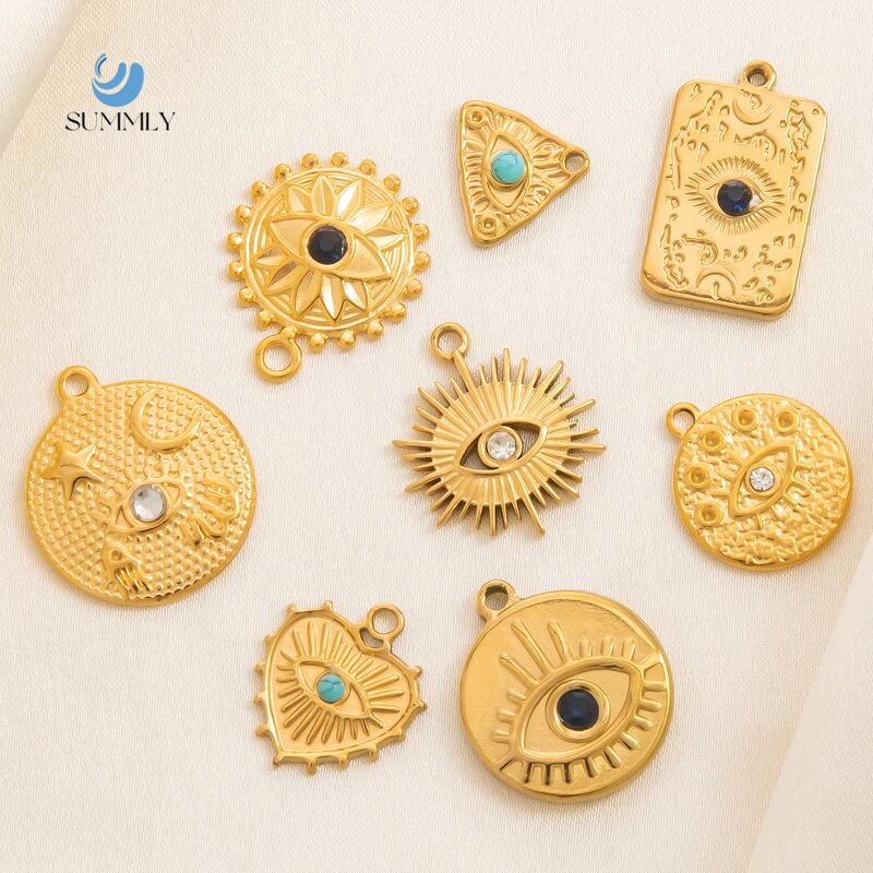 Devil's Eye Charm Supplier - Wholesale Zircon 18K Gold Plated Stainless Steel