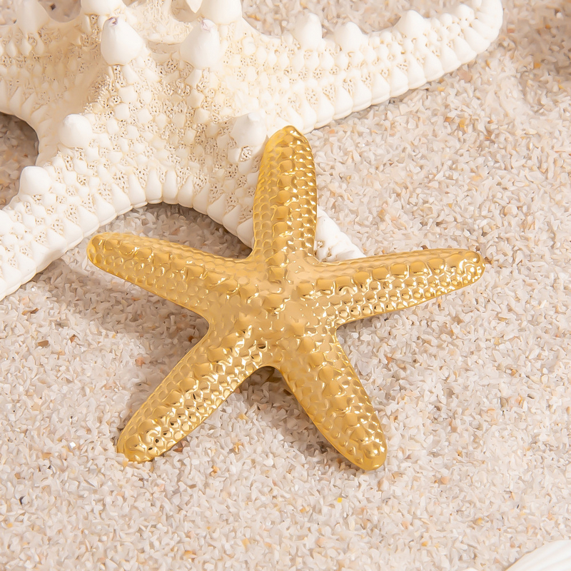 Starfish Brooch Supplier - Wholesale Trendy Waterproof 18K Gold Plated