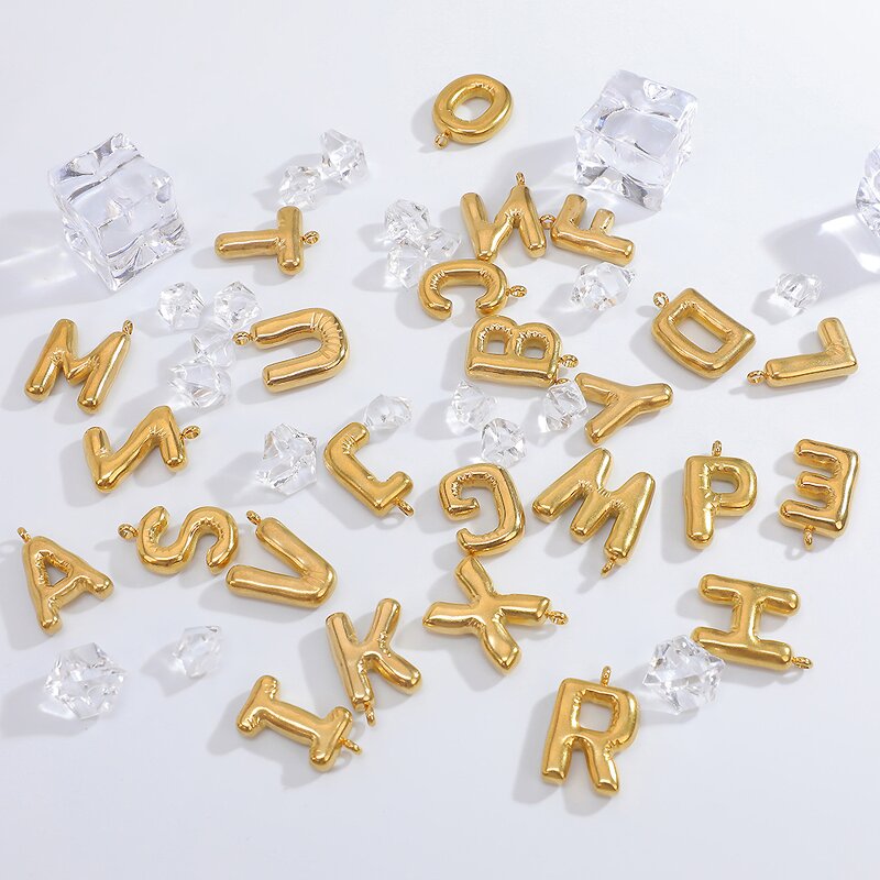 Birthstone Necklace Supplier - Vintage 26 Letter Pendant 18K Gold Plated