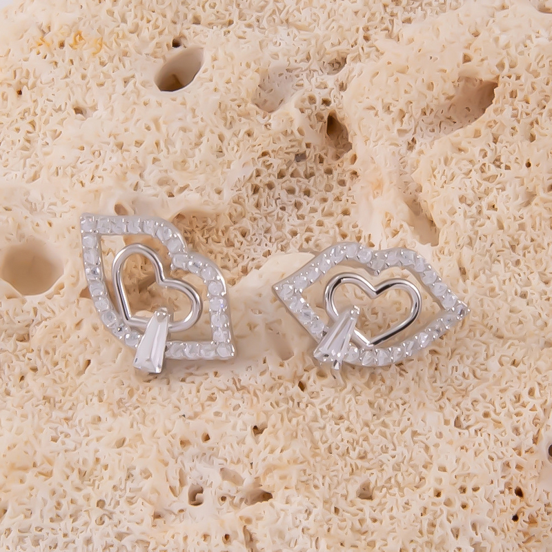 925 Silver Earrings Manufacturer - Trendy Personalized Geometry Inlaid Zirconia