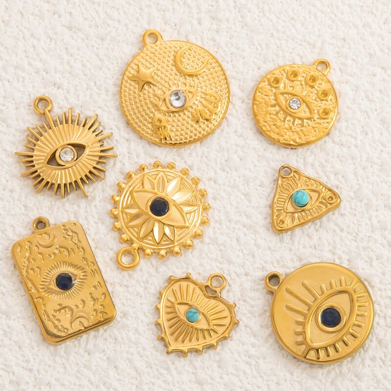 Devil's Eye Charm Supplier - Wholesale Zircon 18K Gold Plated Stainless Steel