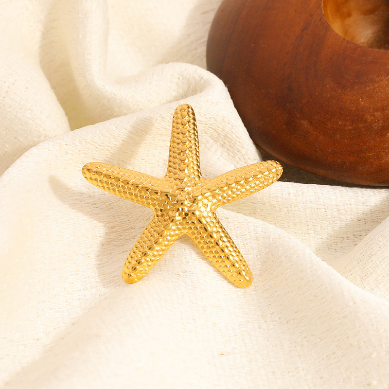 Starfish Brooch Supplier - Wholesale Trendy Waterproof 18K Gold Plated