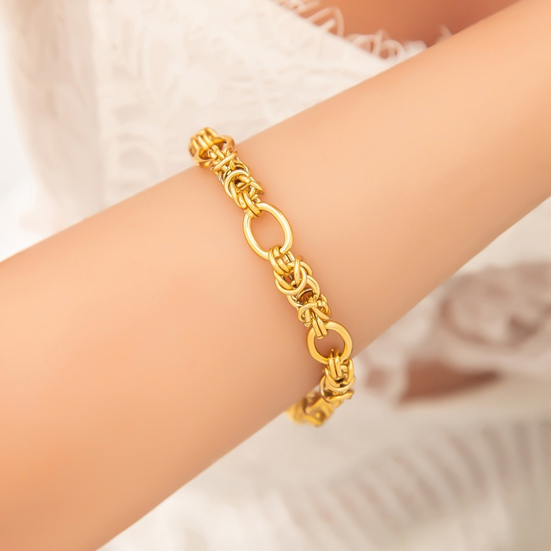 Charm Bracelet Manufacturer - Vintage Wholesale Trend Simple 18K Gold Plated