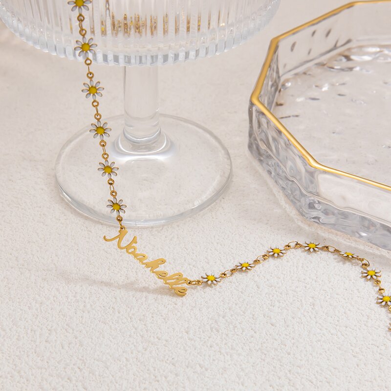 Name Necklace Factory - Personalized Custom English Letter Daisy Chain