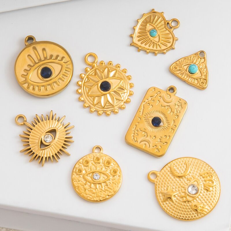 Devil's Eye Charm Supplier - Wholesale Zircon 18K Gold Plated Stainless Steel