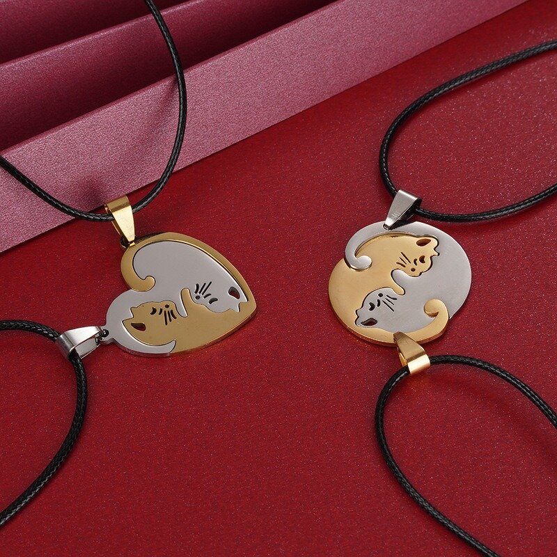 Couple Necklace Manufacturer - Vintage Heart Stainless Steel Fashion Jewelry