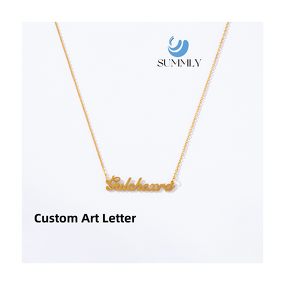 Name Necklace Factory - 18K Gold Plated Stainless Steel Custom Heart Pearl
