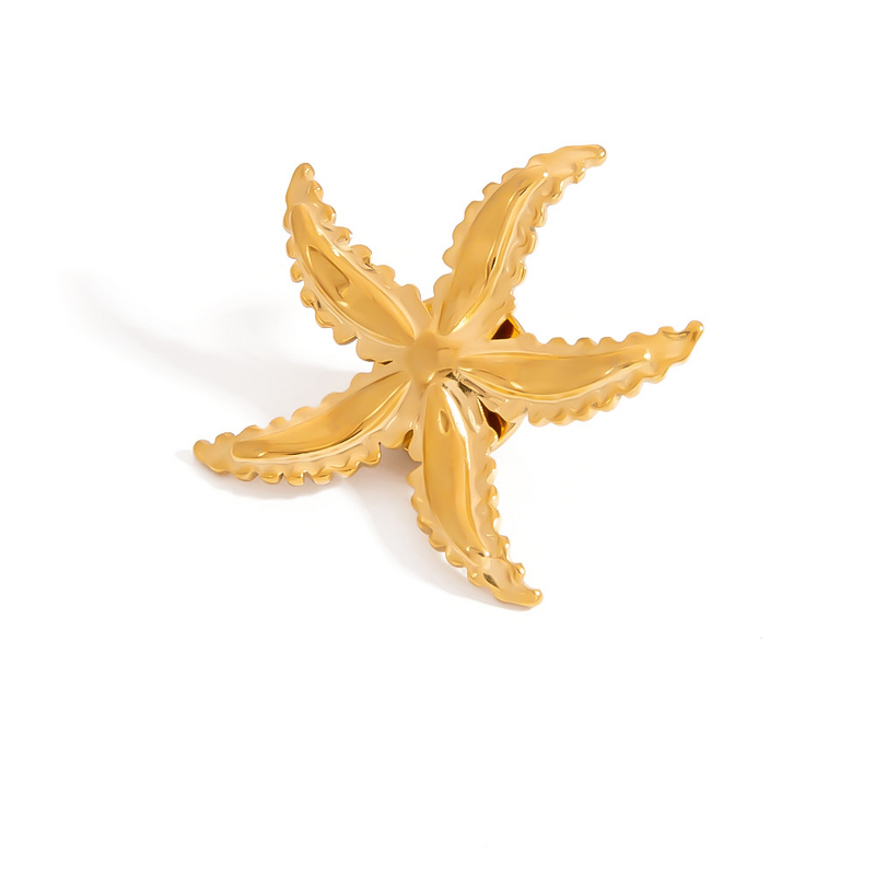Starfish Brooch Supplier - Wholesale Trendy Waterproof 18K Gold Plated