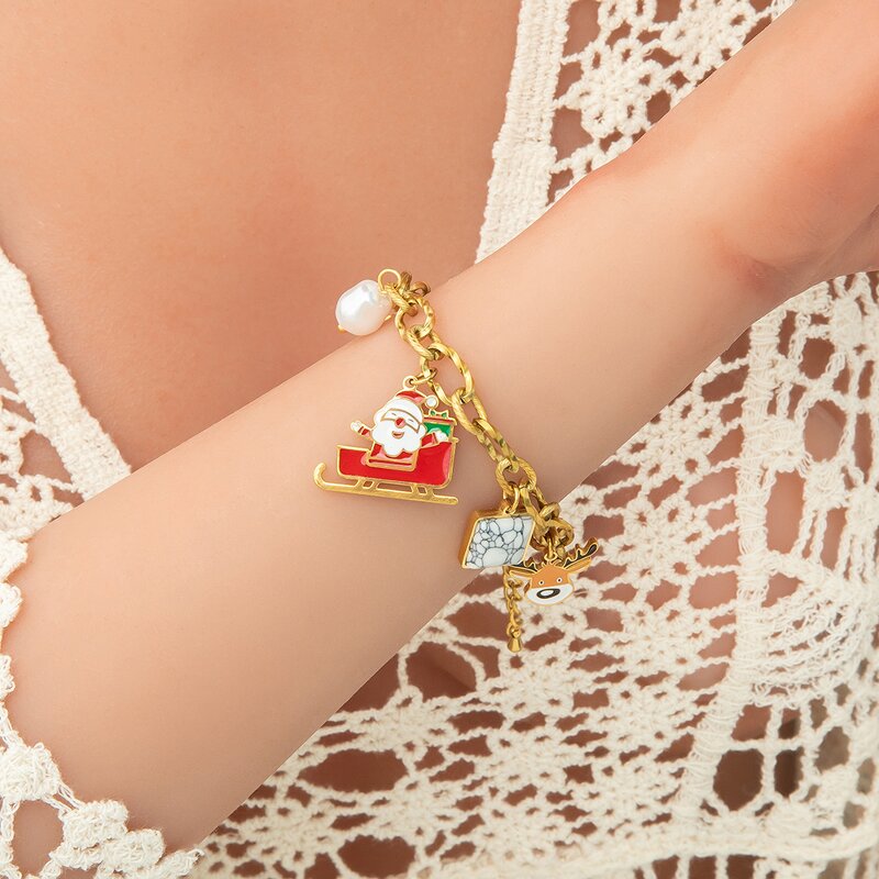 Christmas Jewelry Set Factory - 18K Gold Plated Stainless Steel Pendant Set