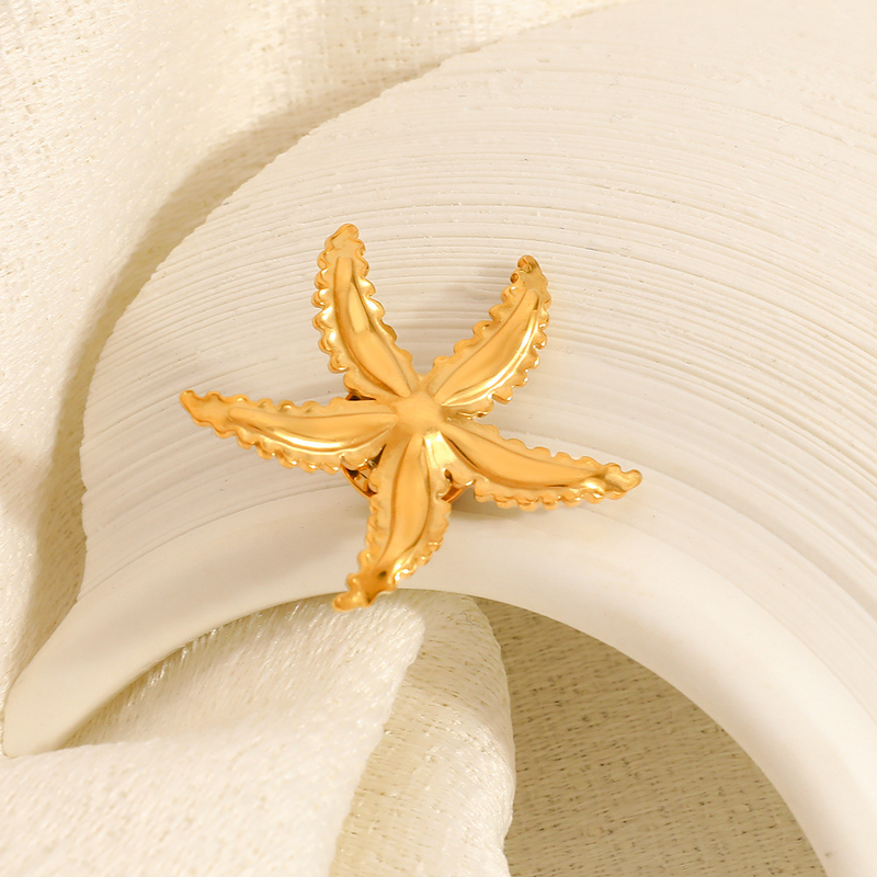 Starfish Brooch Supplier - Wholesale Trendy Waterproof 18K Gold Plated
