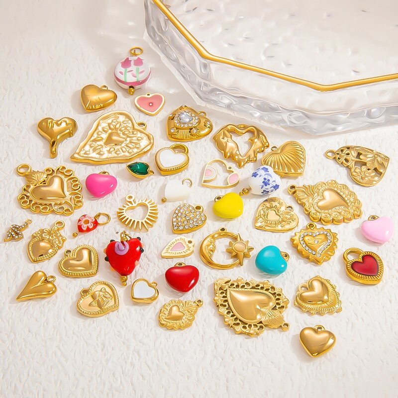 Love Heart Pendant Manufacturer - Handmade 18K Gold Plated Non-Fading DIY