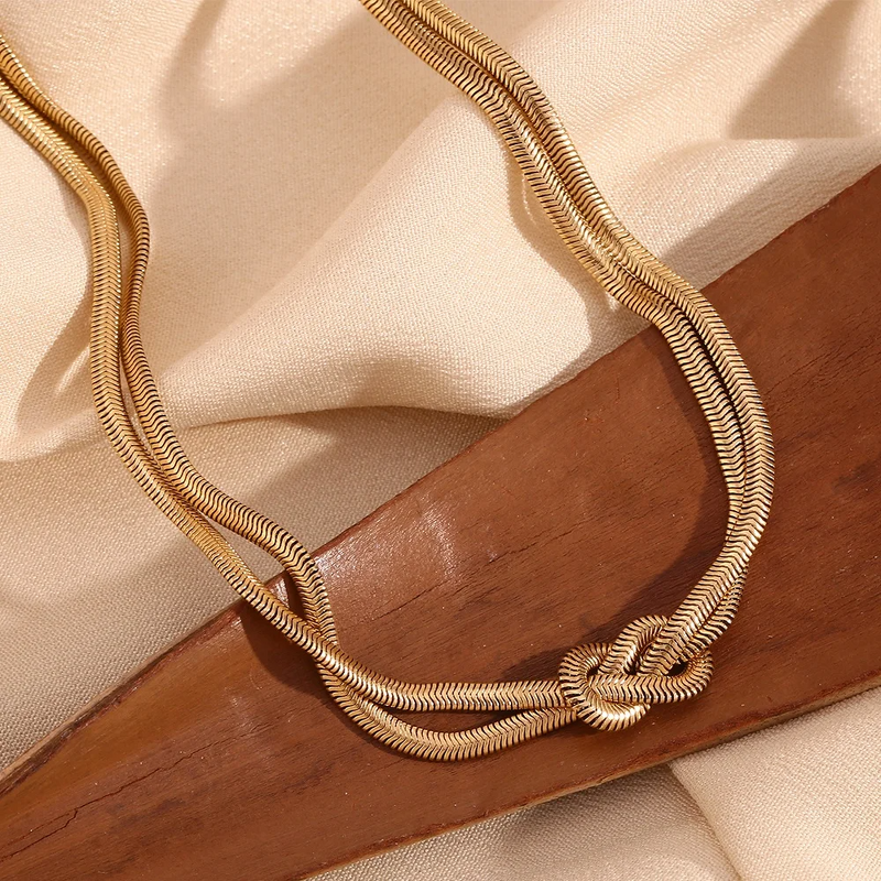 Snake Chain Necklace Manufacturer - Wholesale Custom Gold Plated Twisted Double