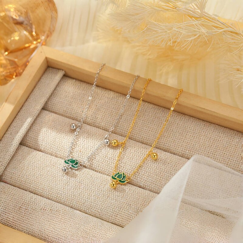 Lotus Beads Anklet Factory - 18K Gold Plated 925 Sterling Silver for Women