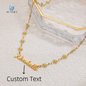 Name Necklace Factory - Personalized Custom English Letter Daisy Chain