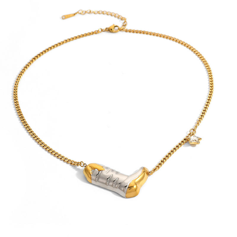 Boots Star Chain Necklace Factory - Personalized Gold Silver Splicing Color