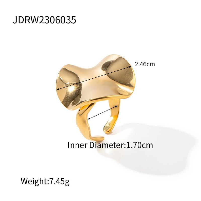 Earrings Ring Set Factory - 18K Gold-Plated Stainless Steel Waterproof Trendy